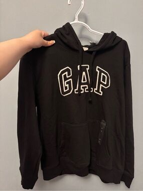 GAP Black Hoodie with White Lettering